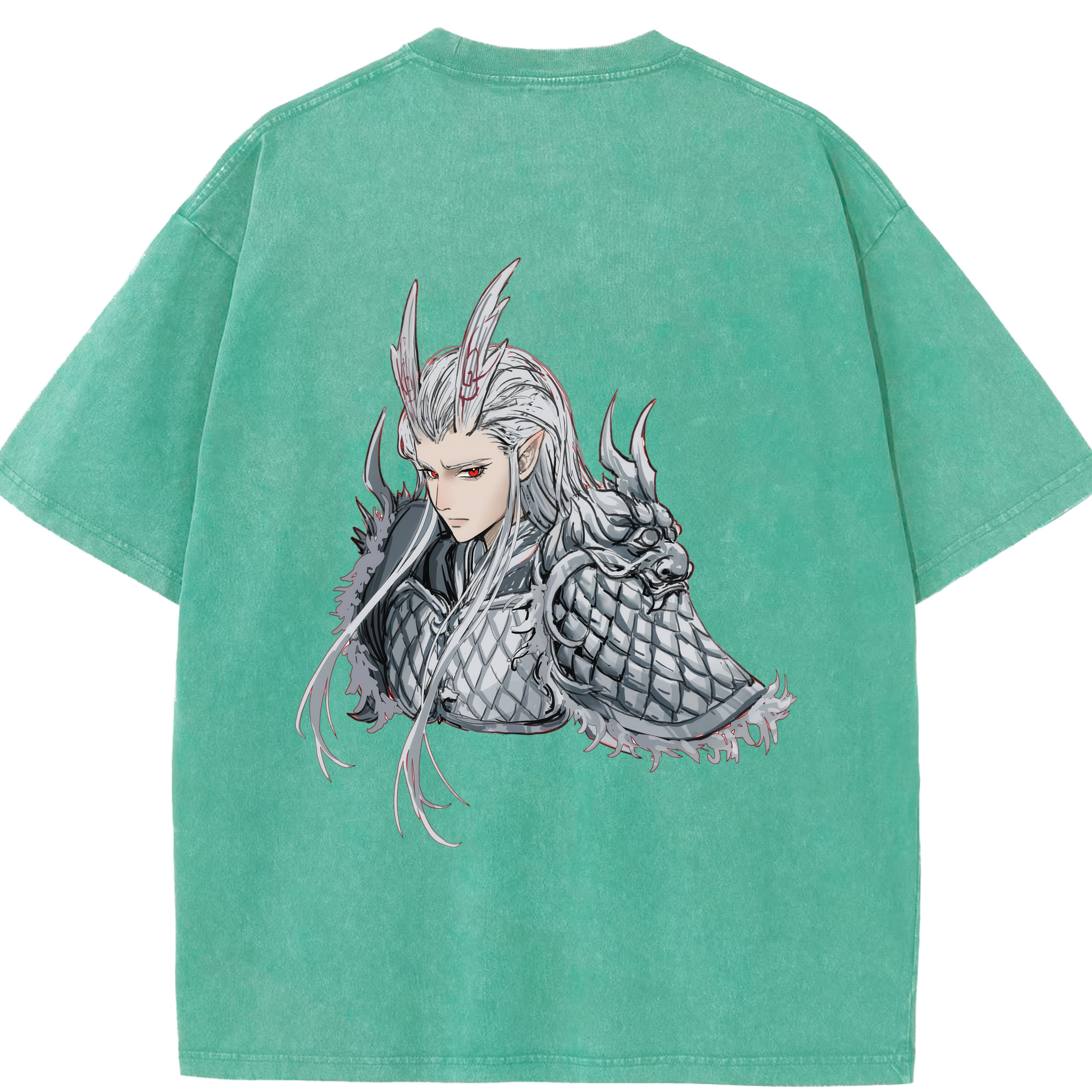 （画像用） Ne Zha 2 ナタ 魔童の大暴れ 綿100% ヴィンテージ風 半袖Tシャツ（背面プリント）